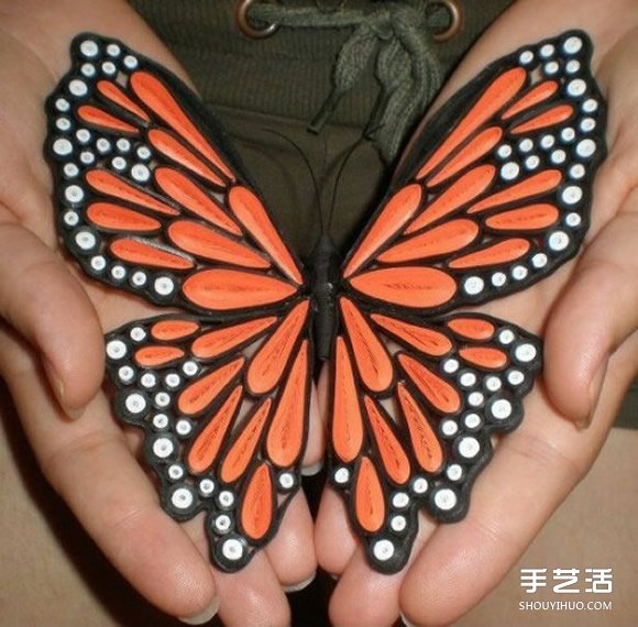 漂亮的衍紙蝴蝶圖片 手工卷紙蝴蝶作品欣賞 -  rpnrmr.com