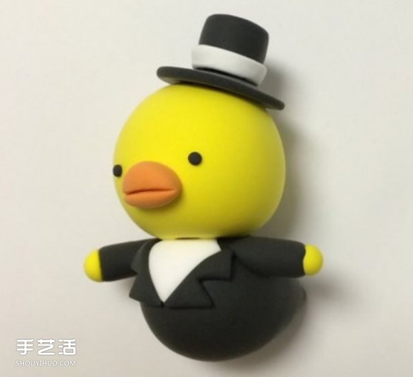 超輕粘土小黃雞DIY圖解 紳士小黃雞粘土制作 -  rpnrmr.com