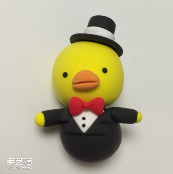 超輕粘土小黃雞DIY圖解 紳士小黃雞粘土制作 -  rpnrmr.com