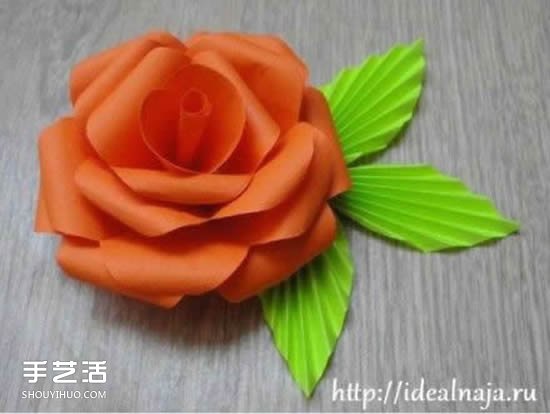 紙玫瑰的簡(jiǎn)單折法圖解 折紙玫瑰花葉子步驟 -  rpnrmr.com