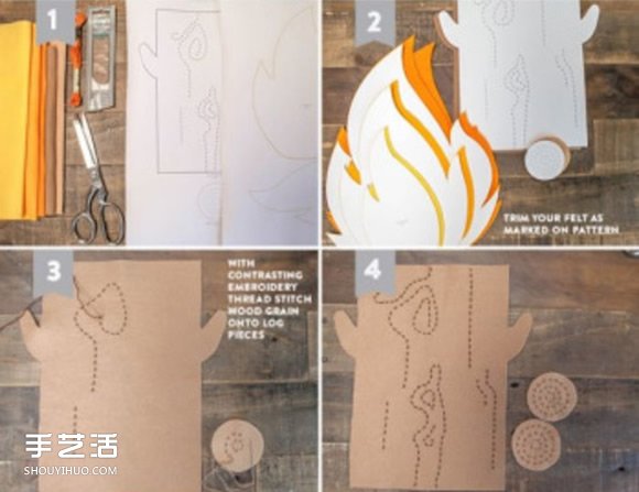 不織布火焰玩具手工制作 布藝火焰的做法圖解 -  rpnrmr.com