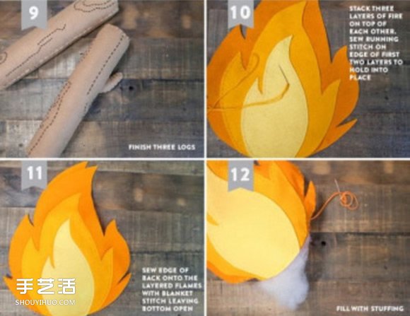 不織布火焰玩具手工制作 布藝火焰的做法圖解 -  rpnrmr.com