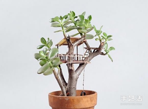 迷你樹屋模型圖片 在盆栽上搭造出小小世界 -  rpnrmr.com