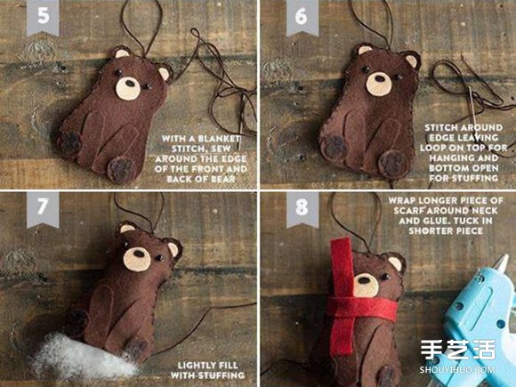 皮革小熊掛件DIY制作 可愛皮制小熊掛飾做法 -  rpnrmr.com