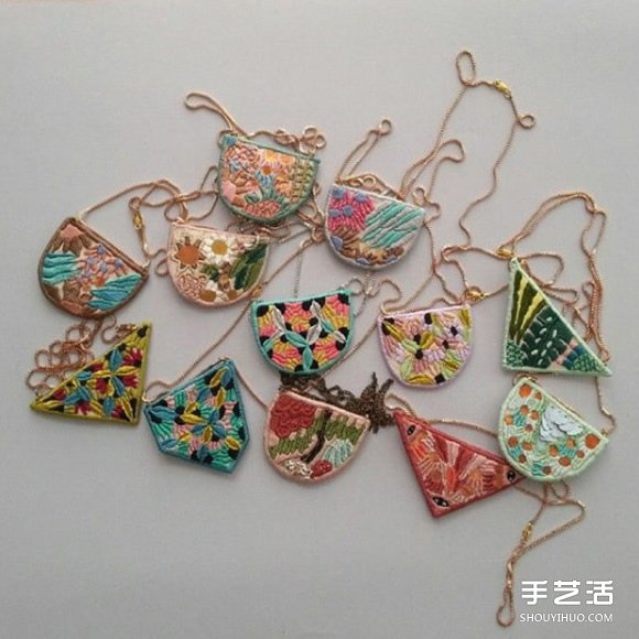 精美項(xiàng)鏈掛墜刺繡作品 手工刺繡掛飾圖片欣賞 -  rpnrmr.com
