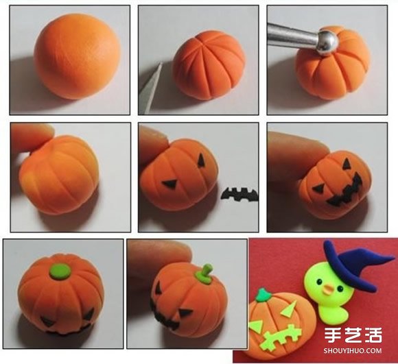 超輕粘土南瓜燈制作 萬圣節(jié)南瓜燈手工DIY圖解 -  rpnrmr.com