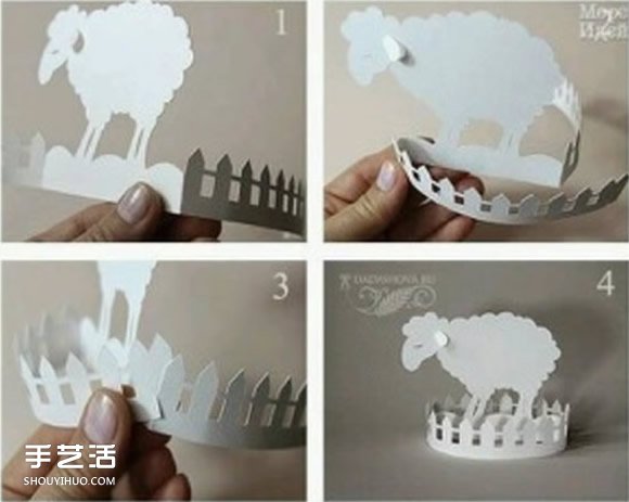 幼兒剪紙羊步驟教程 簡單立體綿羊剪紙展開圖 -  rpnrmr.com