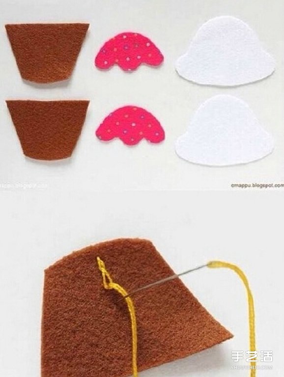 不織布冰激凌小掛飾DIY 布藝冰激凌掛件制作 -  rpnrmr.com
