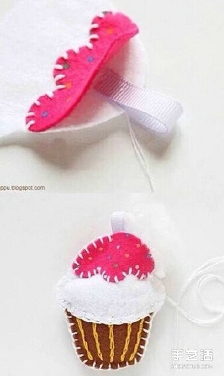 不織布冰激凌小掛飾DIY 布藝冰激凌掛件制作 -  rpnrmr.com