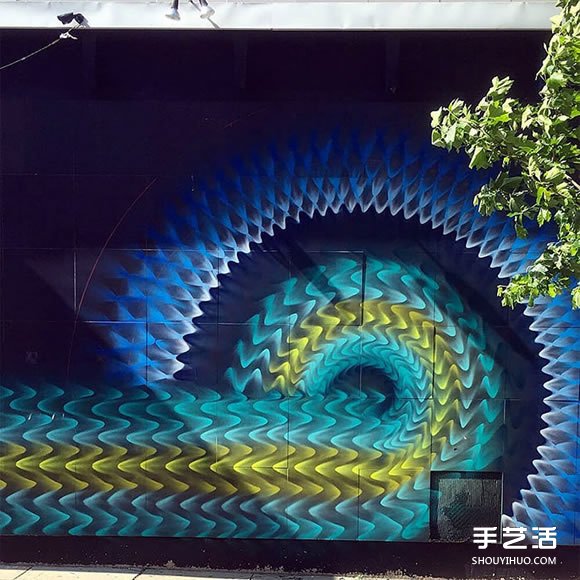 魔力般吸引目光 線條整齊的萬花筒街頭涂鴉 -  rpnrmr.com