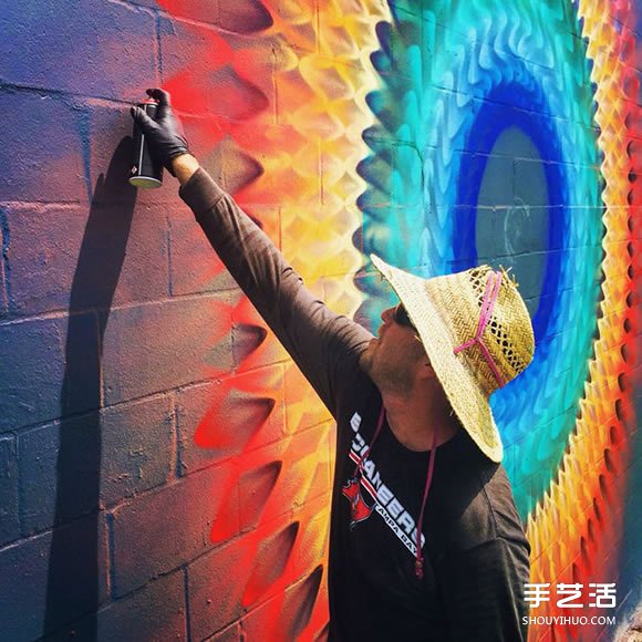 魔力般吸引目光 線條整齊的萬花筒街頭涂鴉 -  rpnrmr.com