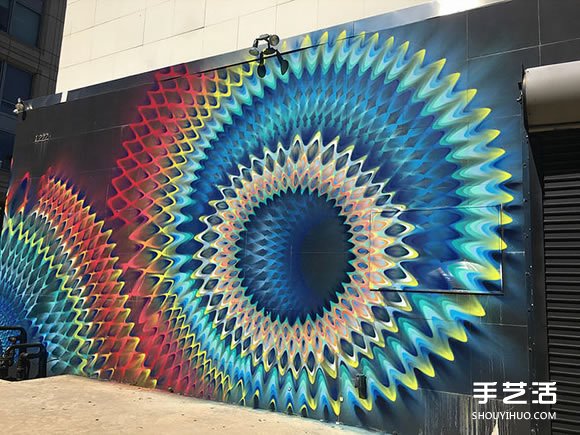 魔力般吸引目光 線條整齊的萬花筒街頭涂鴉 -  rpnrmr.com