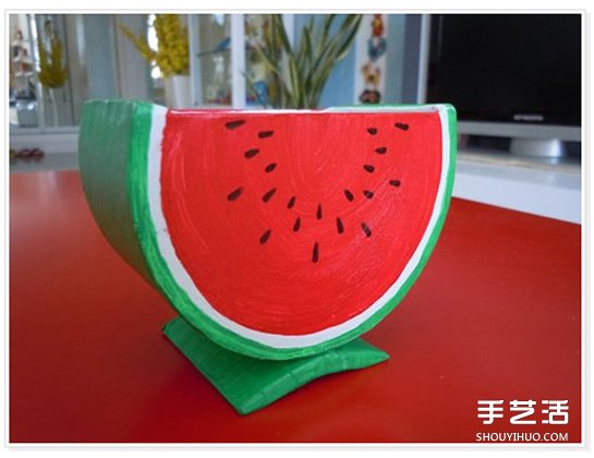 大號透明膠卷紙筒廢物利用 DIY制作西瓜收納盒 -  rpnrmr.com