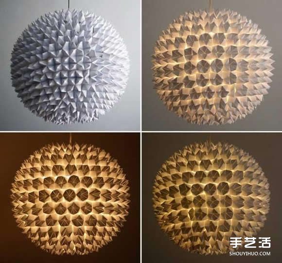 用數(shù)百個“東南西北”制作的折紙吊燈燈罩 -  rpnrmr.com