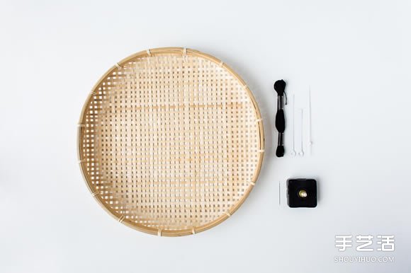 筲箕掛鐘手工制作方法 筲箕DIY掛鐘圖解教程 -  rpnrmr.com