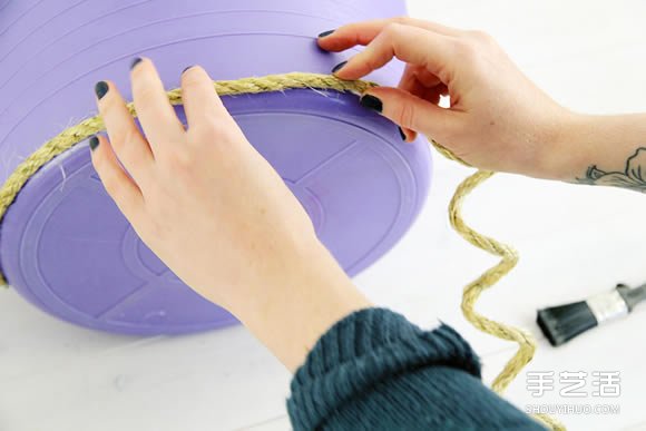 DIY麻繩花籃罩的方法 塑料桶手工制作花盆罩 -  rpnrmr.com