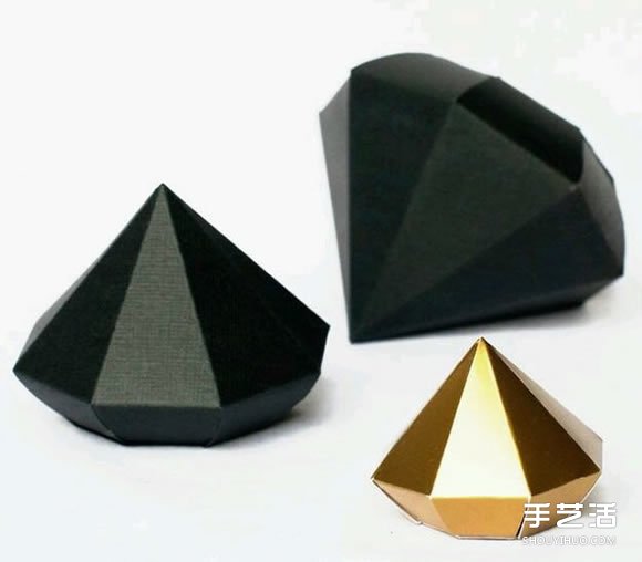 卡紙折鉆石的教程圖紙 手工立體鉆石折紙圖解 -  rpnrmr.com