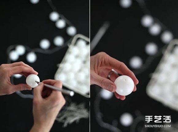 浪漫小夜燈制作過程 乒乓球手工制作燈飾圖片 -  rpnrmr.com