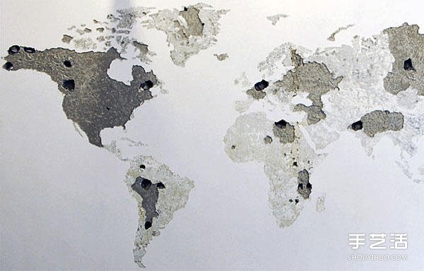 空白墻面上敲敲打打 DIY出一整面的世界地圖 -  rpnrmr.com