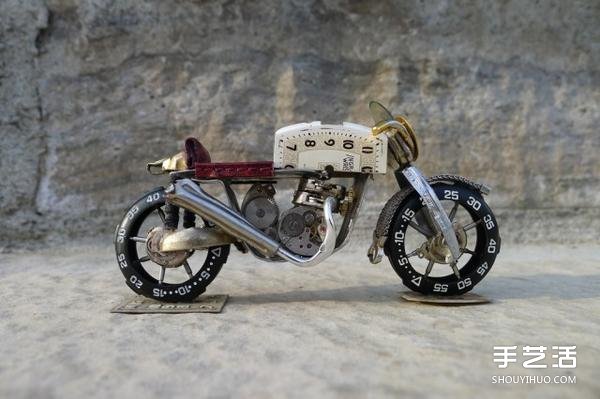 舊手表改造摩托車模型的手工作品圖片 -  rpnrmr.com