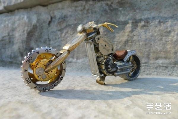 舊手表改造摩托車模型的手工作品圖片 -  rpnrmr.com