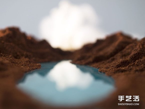 利用羊毛氈和牛奶、巧克力等DIY而成的風(fēng)景 -  rpnrmr.com