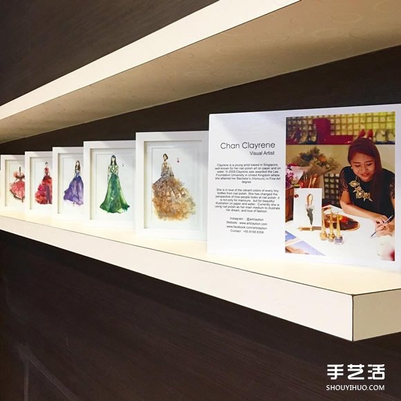 指甲油藝術時裝畫 用指甲油畫出艷麗晚禮服 -  rpnrmr.com