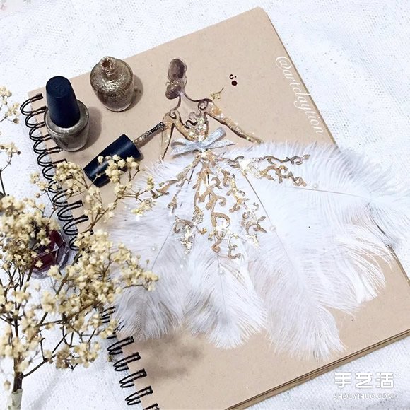 指甲油藝術時裝畫 用指甲油畫出艷麗晚禮服 -  rpnrmr.com