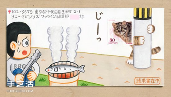 與郵票結(jié)合的創(chuàng)意手繪信封 看完就想寫信咯！ -  rpnrmr.com