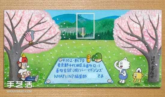 與郵票結(jié)合的創(chuàng)意手繪信封 看完就想寫信咯！ -  rpnrmr.com