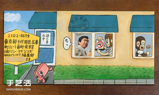 與郵票結(jié)合的創(chuàng)意手繪信封 看完就想寫信咯！ -  rpnrmr.com