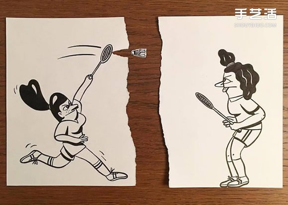一支筆、一張紙，丹麥藝術(shù)家撕紙DIY出幽默！ -  rpnrmr.com