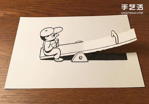 一支筆、一張紙，丹麥藝術(shù)家撕紙DIY出幽默！ -  rpnrmr.com