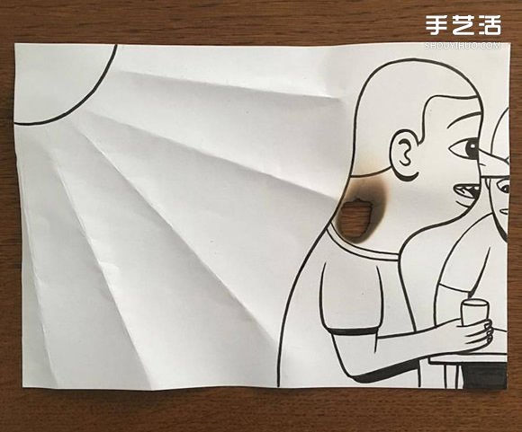 一支筆、一張紙，丹麥藝術(shù)家撕紙DIY出幽默！ -  rpnrmr.com