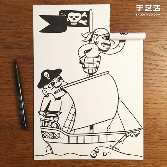 一支筆、一張紙，丹麥藝術(shù)家撕紙DIY出幽默！ -  rpnrmr.com