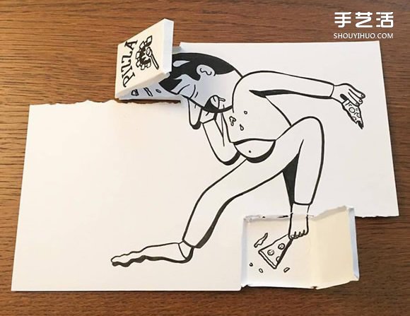一支筆、一張紙，丹麥藝術(shù)家撕紙DIY出幽默！ -  rpnrmr.com