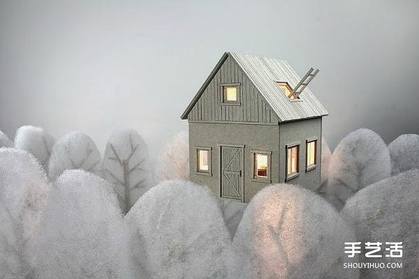 厚紙板DIY制作小屋造型燈罩 栩栩如生引人入勝 -  rpnrmr.com