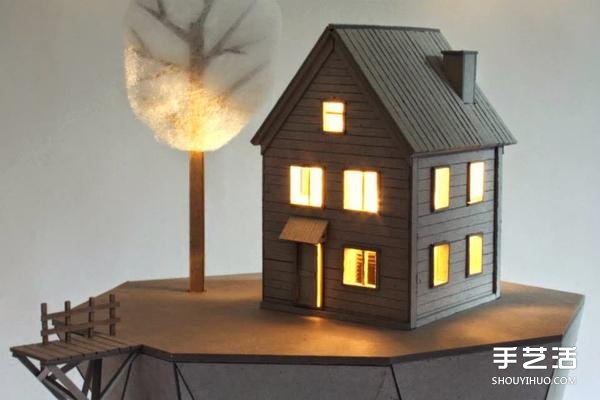 厚紙板DIY制作小屋造型燈罩 栩栩如生引人入勝 -  rpnrmr.com