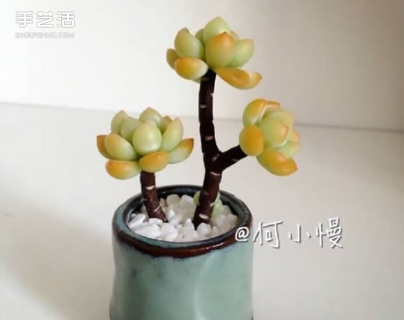 軟陶多肉手工制作教程 多肉植物軟陶教程圖解 -  rpnrmr.com