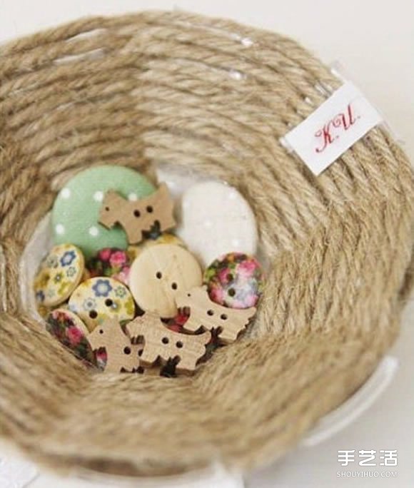 麻繩收納盤制作方法圖解 DIY麻繩收納盤子教程 -  rpnrmr.com