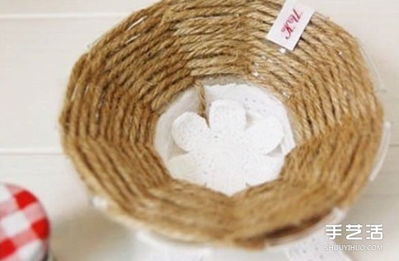 麻繩收納盤制作方法圖解 DIY麻繩收納盤子教程 -  rpnrmr.com