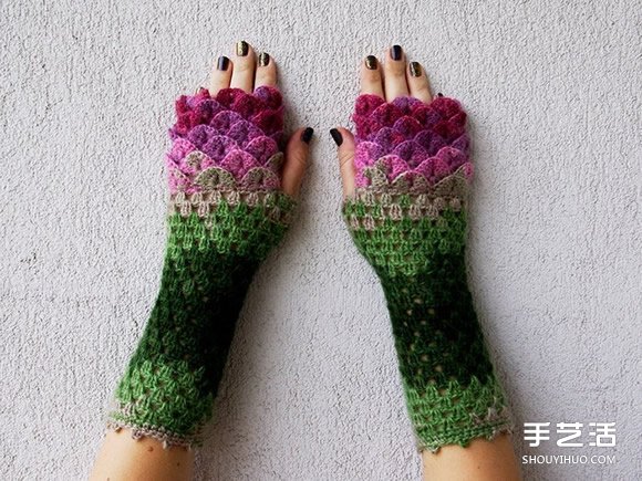 手工針織龍鱗手套 漸層毛線讓冬天保暖也清爽 -  rpnrmr.com