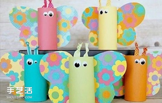 幼兒園蝴蝶手工制作 簡單紙筒蝴蝶的做法圖片 -  rpnrmr.com