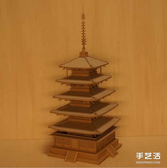 瓦楞紙制作的紙模型世界 知名日本古建筑物 -  rpnrmr.com