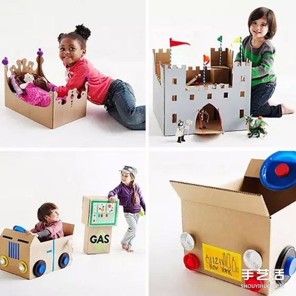 廢紙箱制作玩具圖片 幼兒手工紙箱玩具作品 -  rpnrmr.com