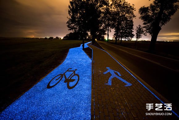 夜光自行車道點(diǎn)亮波蘭小鎮(zhèn) 不插電的發(fā)光馬路 -  rpnrmr.com