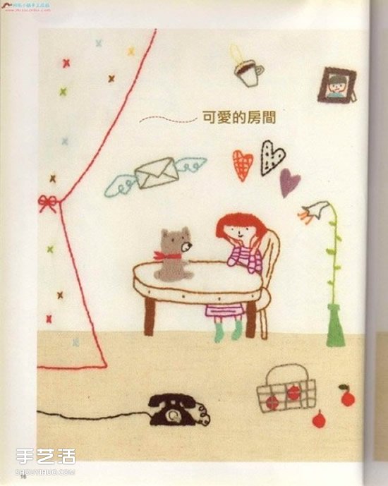 小清新的刺繡作品圖片 可愛簡筆畫風(fēng)格圖案 -  rpnrmr.com