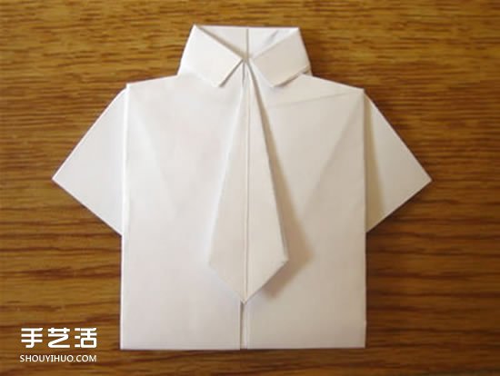 美元折紙短袖T恤的圖解教程 自帶可愛小領(lǐng)帶 -  rpnrmr.com