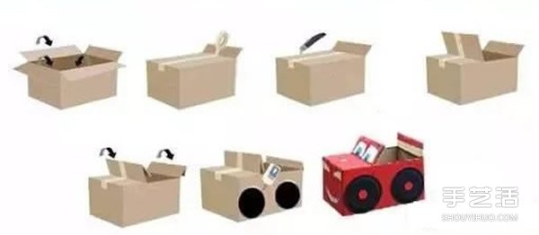 手工紙箱小汽車做法 幼兒園自制紙箱汽車制作 -  rpnrmr.com