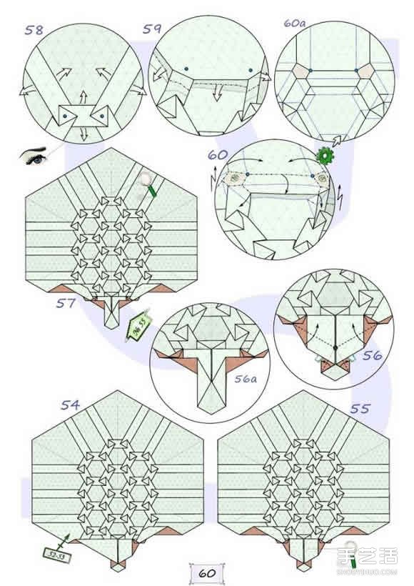 超難的折紙烏龜教程 逼真立體烏龜?shù)恼鄯▓D解 -  rpnrmr.com